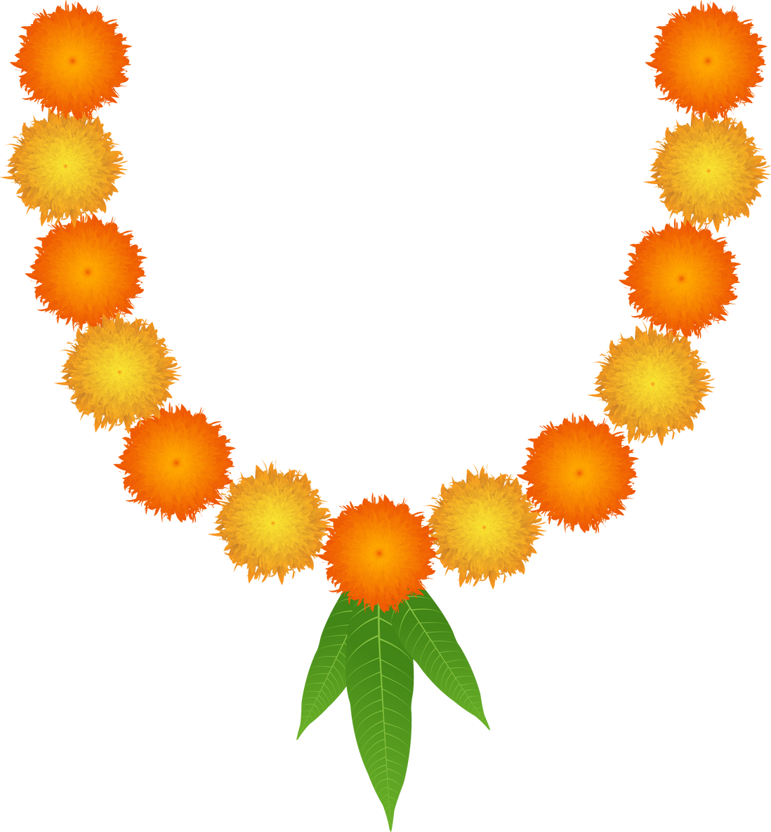 Realistic ugadi garland illustration